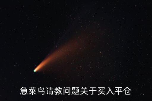急菜鳥(niǎo)請(qǐng)教問(wèn)題關(guān)于買入平倉(cāng)