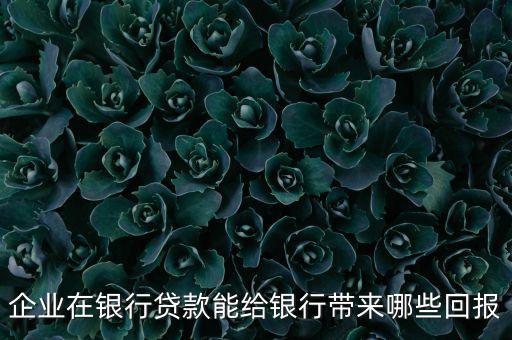 企業(yè)在銀行貸款能給銀行帶來哪些回報(bào)