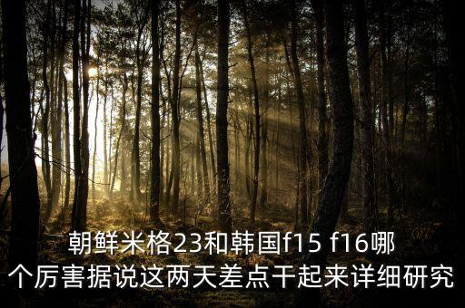 朝鮮米格23和韓國f15 f16哪個厲害據說這兩天差點干起來詳細研究