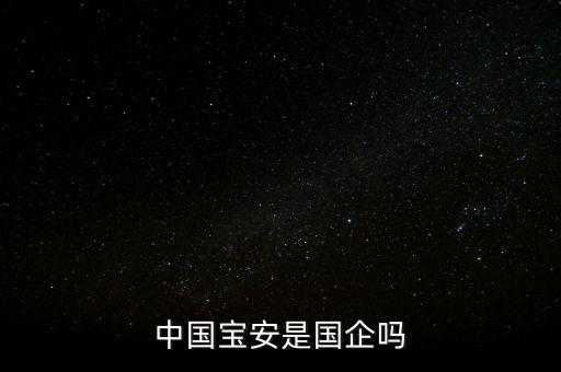 中國寶安屬于什么概念，中國寶安是國企嗎