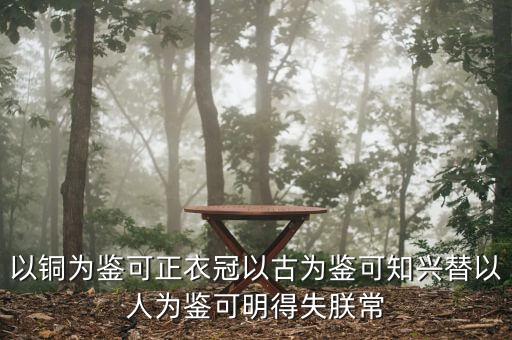 以銅為鑒可正衣冠以古為鑒可知興替以人為鑒可明得失朕常