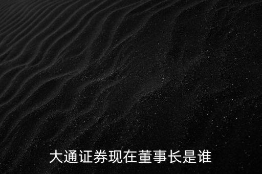 大通證券現(xiàn)在董事長是誰