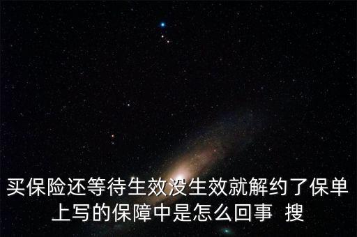買保險還等待生效沒生效就解約了保單上寫的保障中是怎么回事  搜