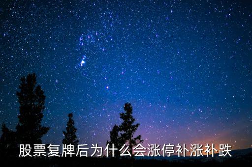 股票復(fù)牌后為什么會(huì)漲停補(bǔ)漲補(bǔ)跌