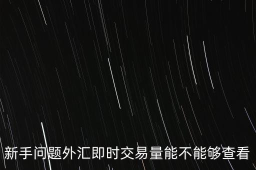 新手問(wèn)題外匯即時(shí)交易量能不能夠查看