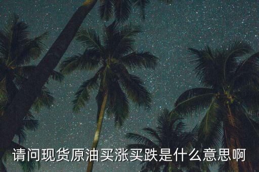 請問現(xiàn)貨原油買漲買跌是什么意思啊