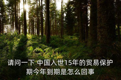 請(qǐng)問(wèn)一下 中國(guó)入世15年的貿(mào)易保護(hù)期今年到期是怎么回事