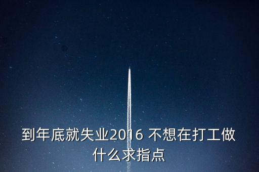 2016失業(yè)潮做些什么，到年底就失業(yè)2016 不想在打工做什么求指點(diǎn)