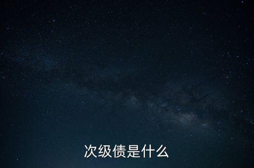 什么是永續(xù)次級債，次級債是什么