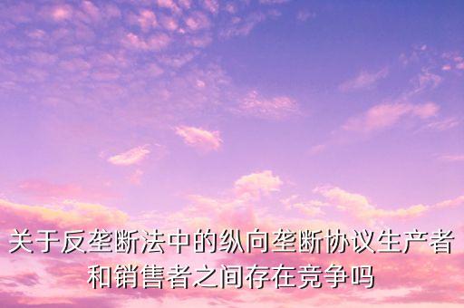 關(guān)于反壟斷法中的縱向壟斷協(xié)議生產(chǎn)者和銷(xiāo)售者之間存在競(jìng)爭(zhēng)嗎