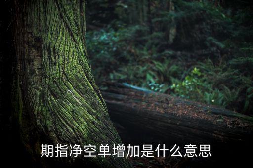 期指凈空單增加是什么意思