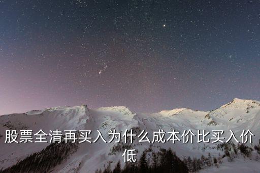 股票全清再買入為什么成本價比買入價低