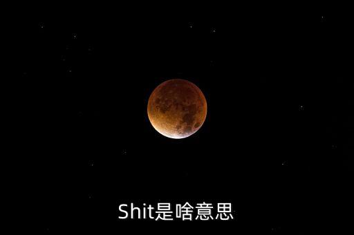 Shit是啥意思