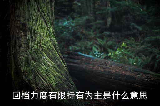 回檔力度有限是什么意思，回檔力度有限持有為主是什么意思