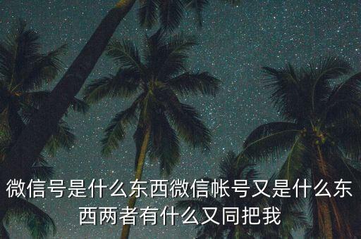 微信號(hào)是什么東西微信帳號(hào)又是什么東西兩者有什么又同把我