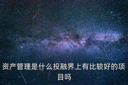 資產(chǎn)管理是什么投融界上有比較好的項目嗎