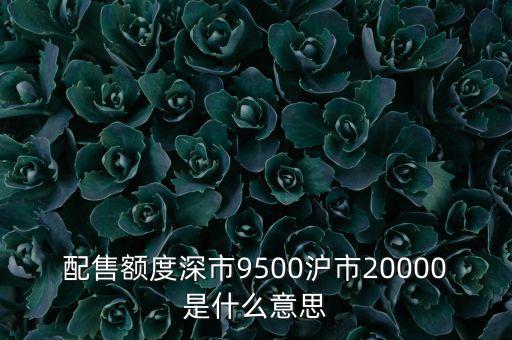 什么是配售額度，配售額度14000是什么意思