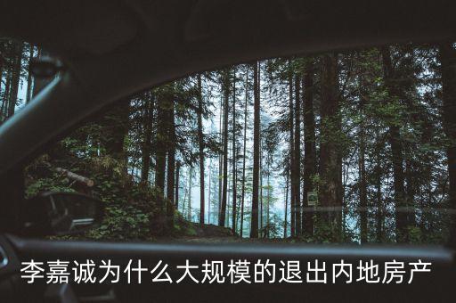 李嘉誠(chéng)為什么跑了，李嘉誠(chéng)為什么大規(guī)模的退出內(nèi)地房產(chǎn)
