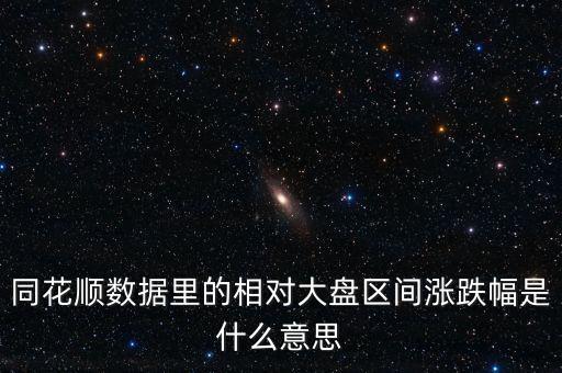 同花順數(shù)據(jù)里的相對(duì)大盤區(qū)間漲跌幅是什么意思