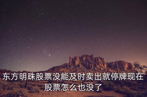 東方明珠股票沒能及時賣出就停牌現(xiàn)在股票怎么也沒了