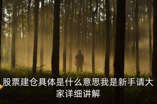 股票建倉具體是什么意思我是新手請大家詳細講解