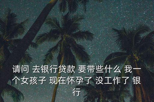 請(qǐng)問 去銀行貸款 要帶些什么 我一個(gè)女孩子 現(xiàn)在懷孕了 沒工作了 銀行