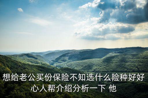想給老公買(mǎi)份保險(xiǎn)不知選什么險(xiǎn)種好好心人幫介紹分析一下 他