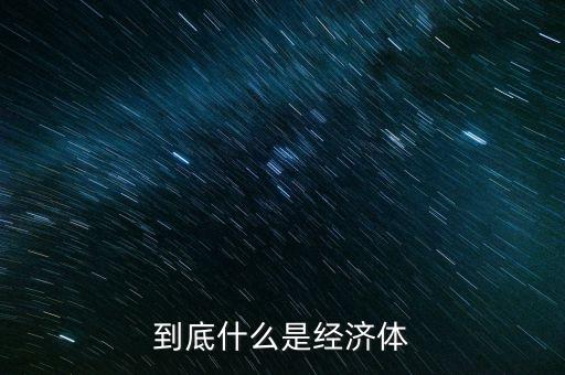 到底什么是經(jīng)濟體