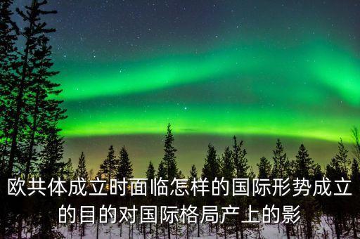 歐共體成立時(shí)面臨怎樣的國(guó)際形勢(shì)成立的目的對(duì)國(guó)際格局產(chǎn)上的影