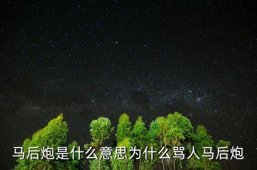 馬后炮是什么意思為什么罵人馬后炮