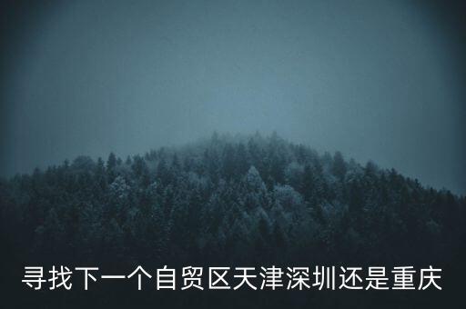 尋找下一個(gè)自貿(mào)區(qū)天津深圳還是重慶