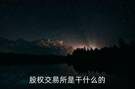 股權(quán)交易所是干什么的