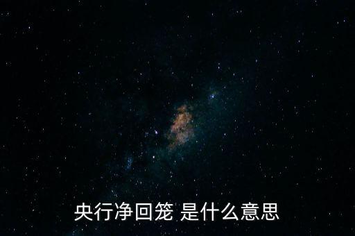 央行凈回籠 是什么意思