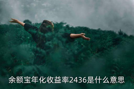余額寶年化收益率2436是什么意思