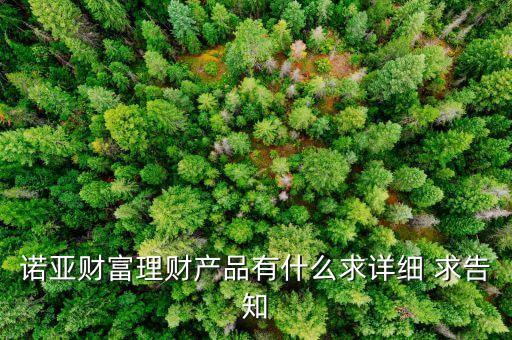 諾亞財(cái)富理財(cái)產(chǎn)品有什么求詳細(xì) 求告知