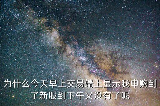 為什么我申購(gòu)的新股，為什么要申購(gòu)新股