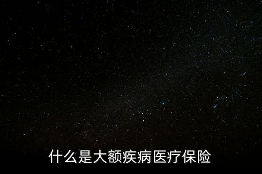 什么是大額疾病醫(yī)療保險