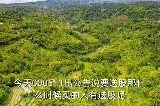 今天000511出公告說要送股那什么時(shí)候買的人有送股呢