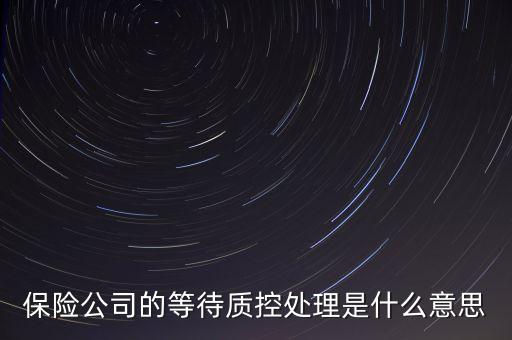 保險公司的等待質(zhì)控處理是什么意思