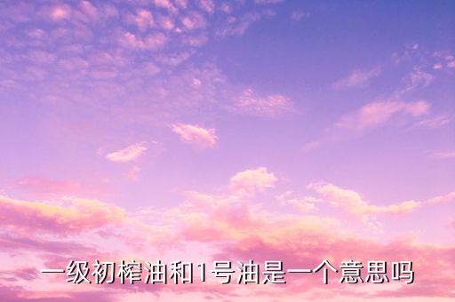 一級初榨油和1號油是一個意思嗎