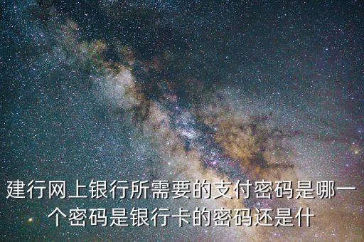 建行網(wǎng)上銀行所需要的支付密碼是哪一個密碼是銀行卡的密碼還是什