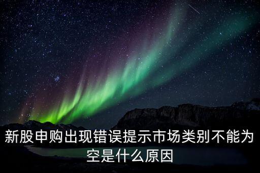 新股申購(gòu)出現(xiàn)錯(cuò)誤提示市場(chǎng)類別不能為空是什么原因