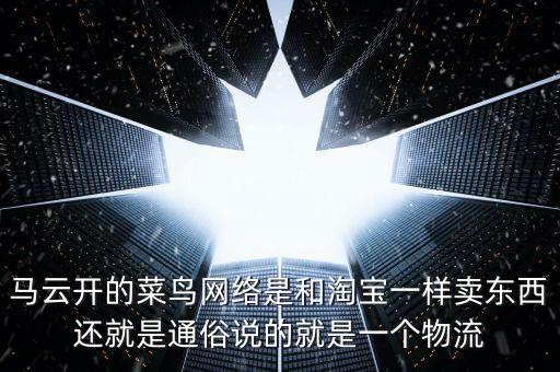 馬云開的菜鳥網(wǎng)絡(luò)是和淘寶一樣賣東西還就是通俗說的就是一個物流