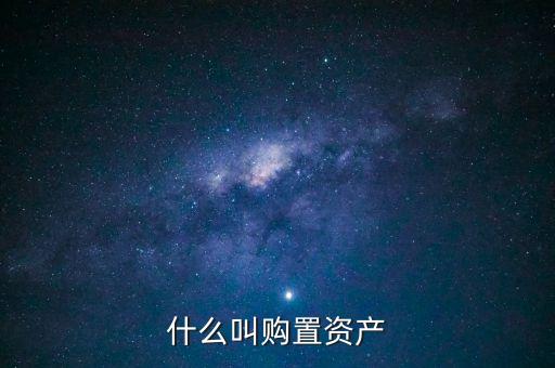 什么叫購置資產(chǎn)