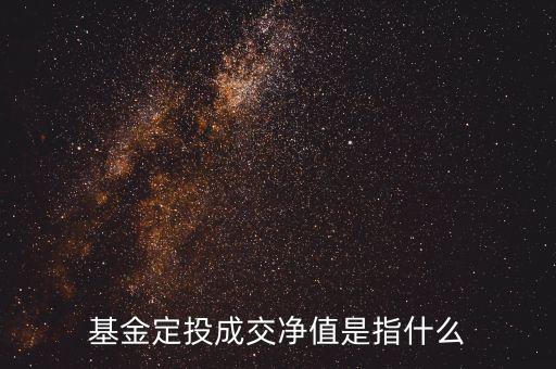 基金定投成交凈值是指什么