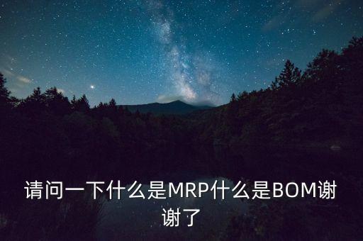 請問一下什么是MRP什么是BOM謝謝了