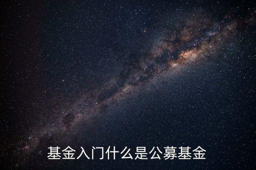 基金入門什么是公募基金