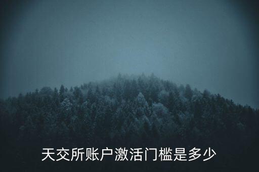 天交所賬戶激活門檻是多少