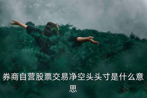 券商自營(yíng)股票交易凈空頭頭寸是什么意思