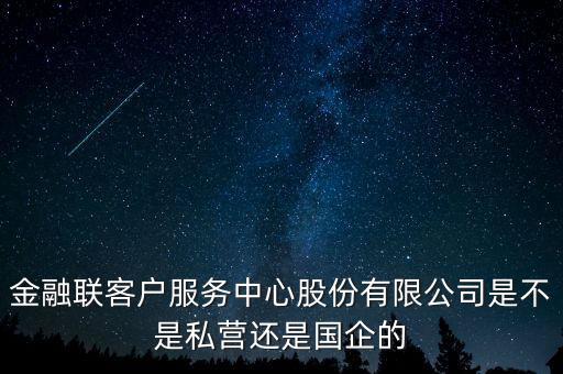 金融聯(lián)客戶服務(wù)中心股份有限公司是不是私營還是國企的